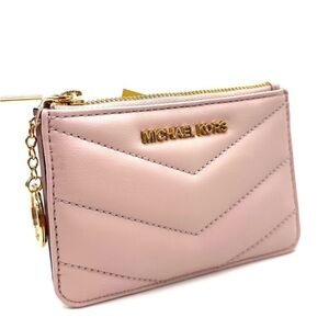 Michael Kors Jet Set Travel Small Top Zip Coin Pouch with ID Holder Powder Blush